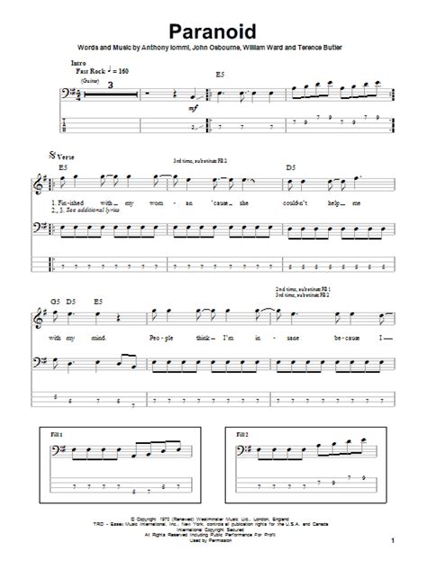 bass tabs black sabbath